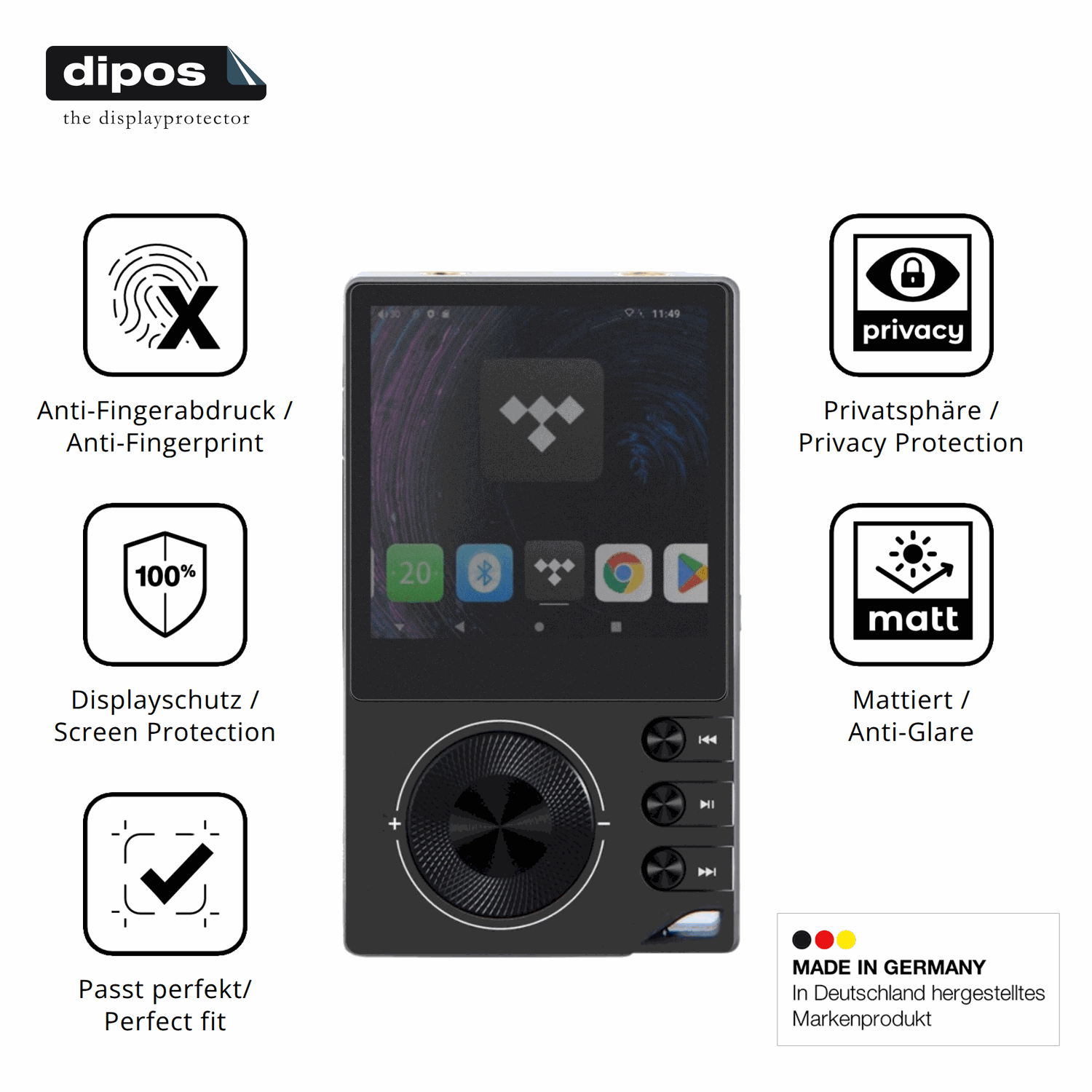 Privatsphäre-Schutz durch Sichtschutz-Folie passend zugeschnitten für Surfans F20 Pro