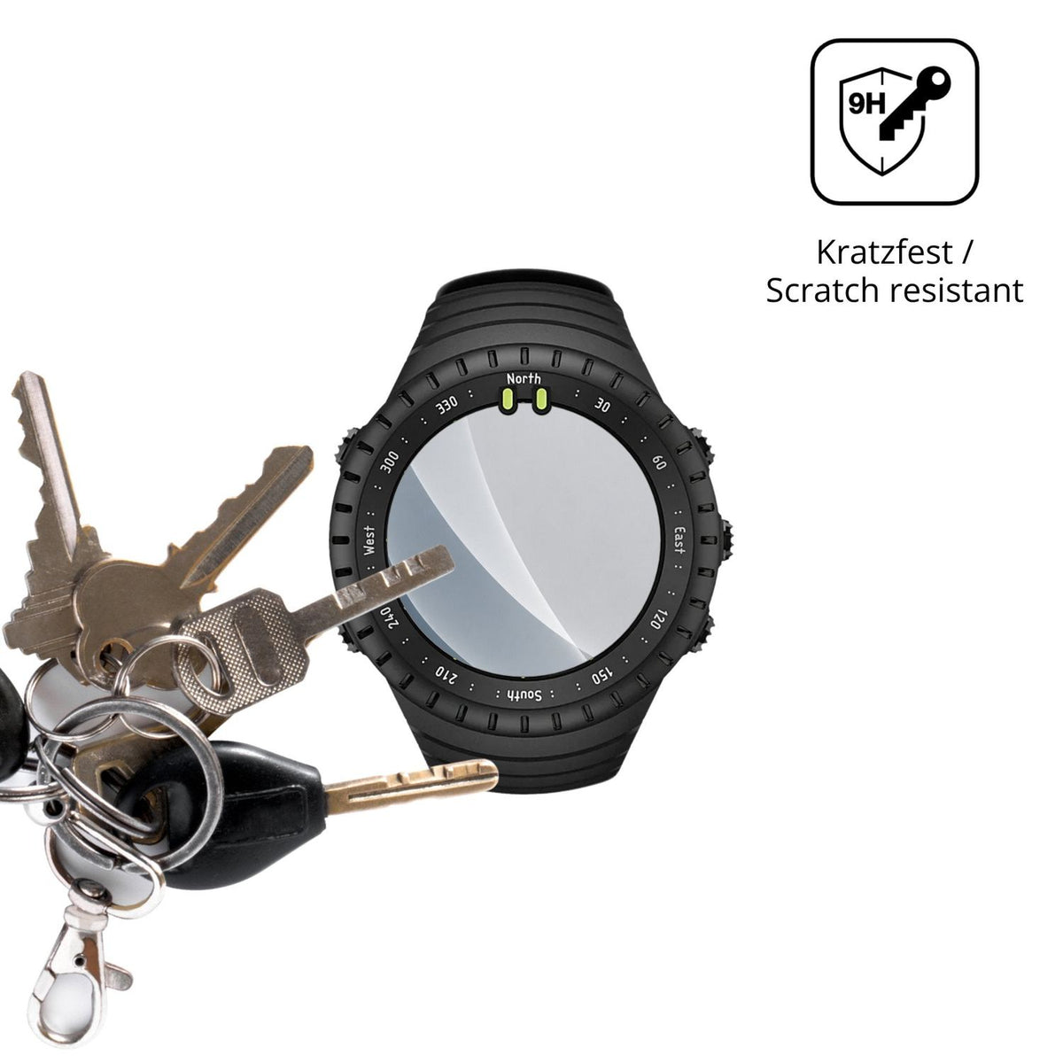 dipos Displayschutz für Suunto Core 2, mattierte Oberfläche, robuste Festigkeit und perfekte Passform