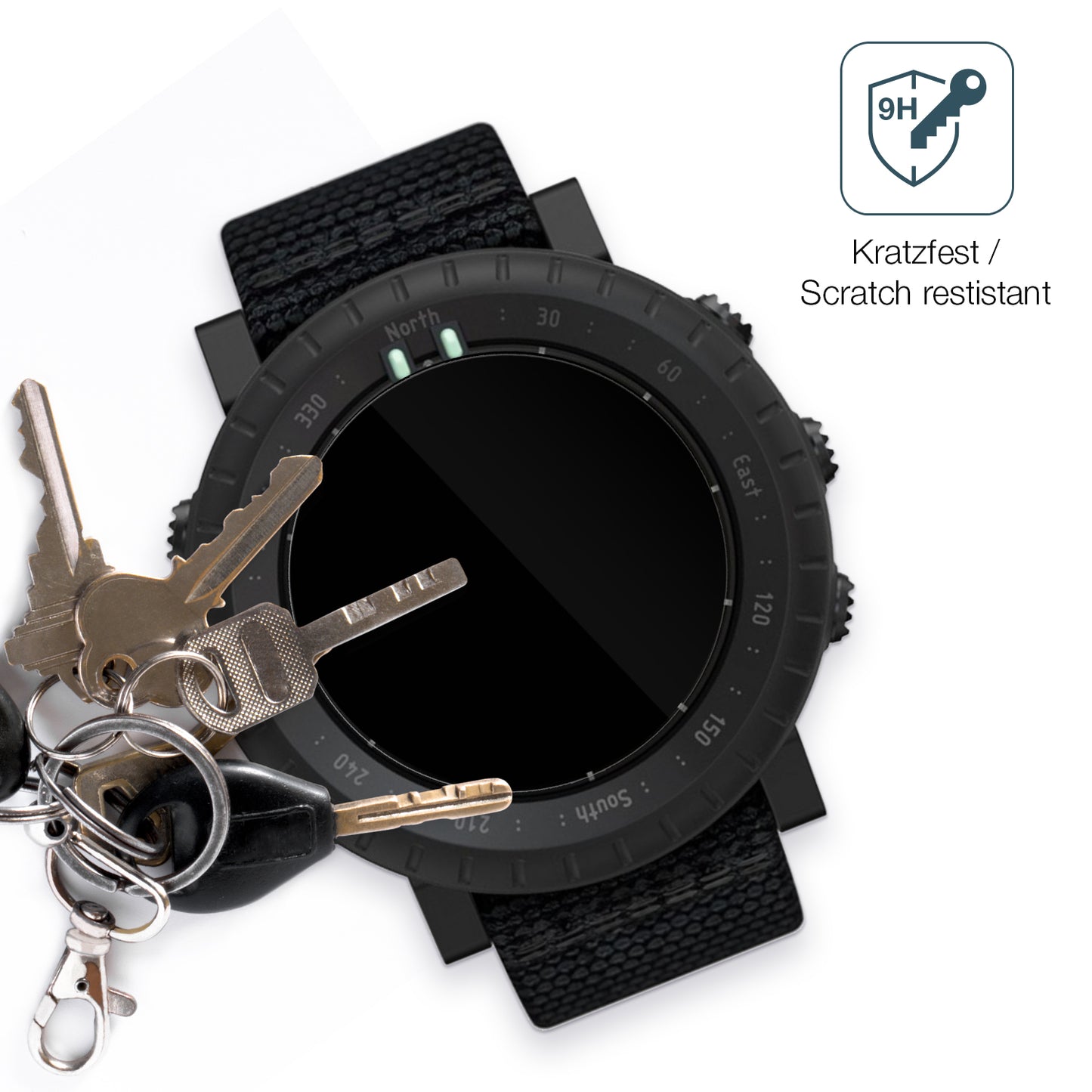dipos Displayschutz für Suunto Core Alpha, transparente Oberfläche, perfekte Passform auch für die Rundungen
