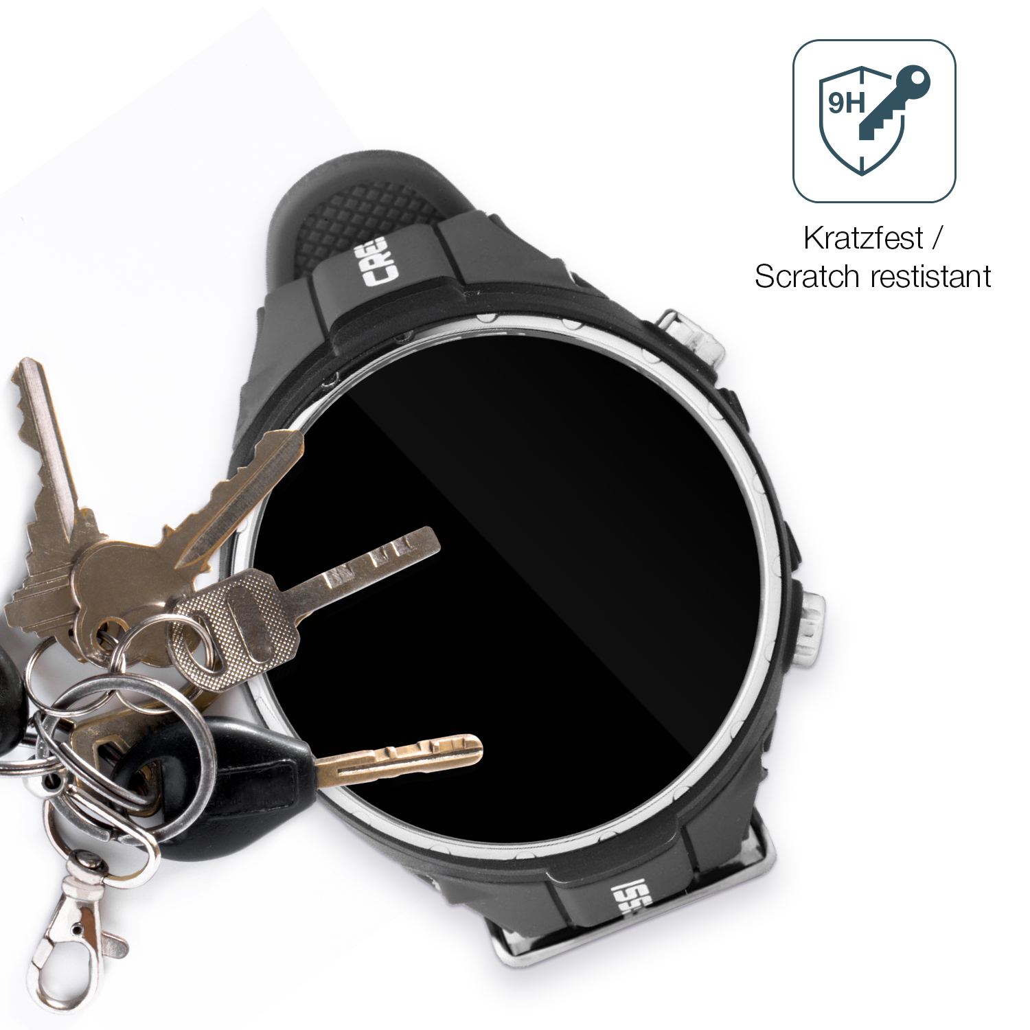 dipos Displayschutz für Suunto D4F Tauchcomputer, transparente Oberfläche, perfekte Passform auch für die Rundungen
