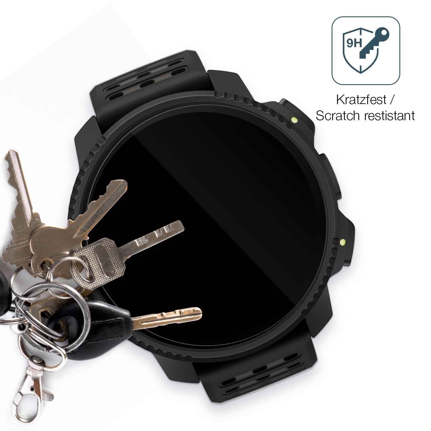 dipos Displayschutz für Suunto Vertical 2, transparente Oberfläche, perfekte Passform auch für die Rundungen