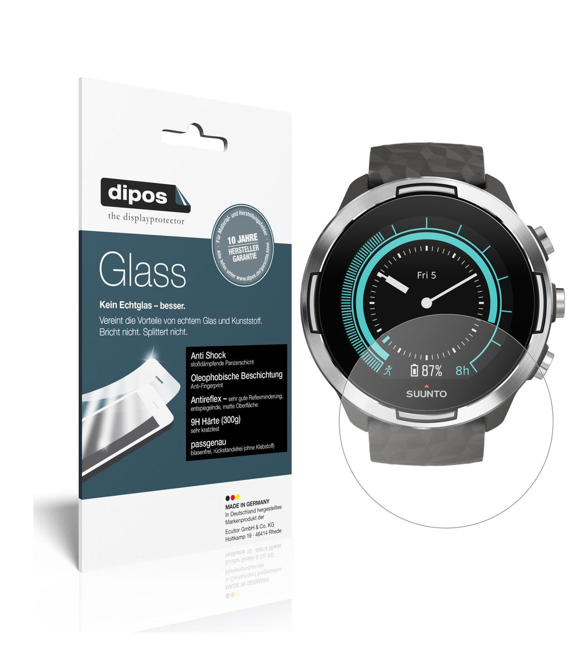 2x 9H Schutzfolie matt für Suunto 9 Panzerfolie