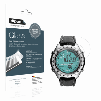 Matte Displayschutzfolie von dipos passend für Suunto Regatta, 9H kratzfest und blasenfrei montiert