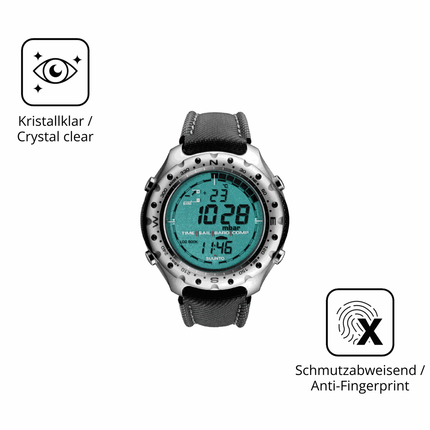 Flexible TPU-Folie passend zugeschnitten für Suunto Regatta, vollständige Abdeckung