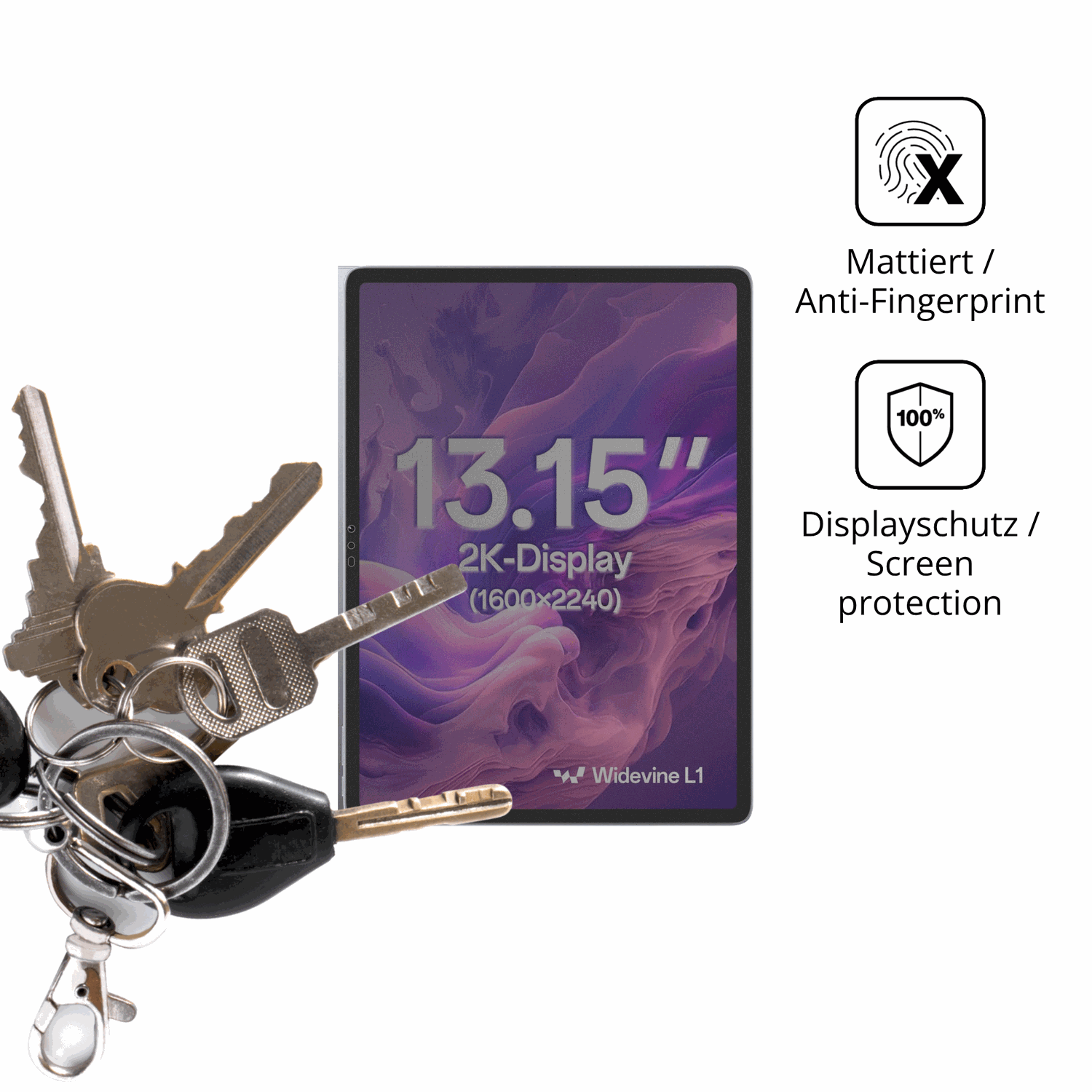 dipos Displayschutz für SVITOO V13, mattierte Oberfläche, Blickschutzfilter und perfekter Passform