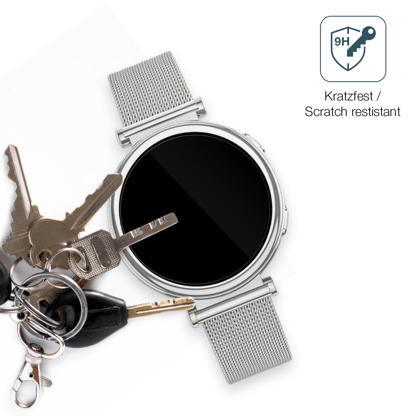 dipos Displayschutz für SWGOTA I109 Smartwatch, transparente Oberfläche, perfekte Passform auch für die Rundungen