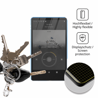 dipos Displayschutz für SWOFY M503 Pro MP3-Player, mit Blickschutzfilter und perfekter Passform auch für die Rundungen