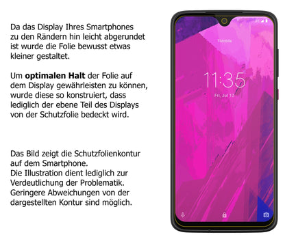 1x 9H Schutzfolie für T-Mobile Revvlry Plus Panzerfolie