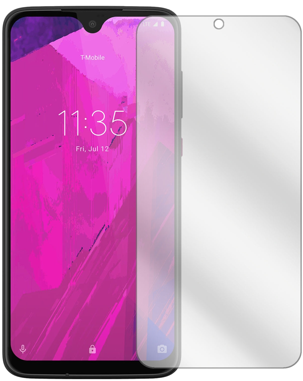 T-MobileRevvlry Plus mit aufgebrachter dipos Displayschutzfolie, glasklare Darstellung ohne Einschränkungen
