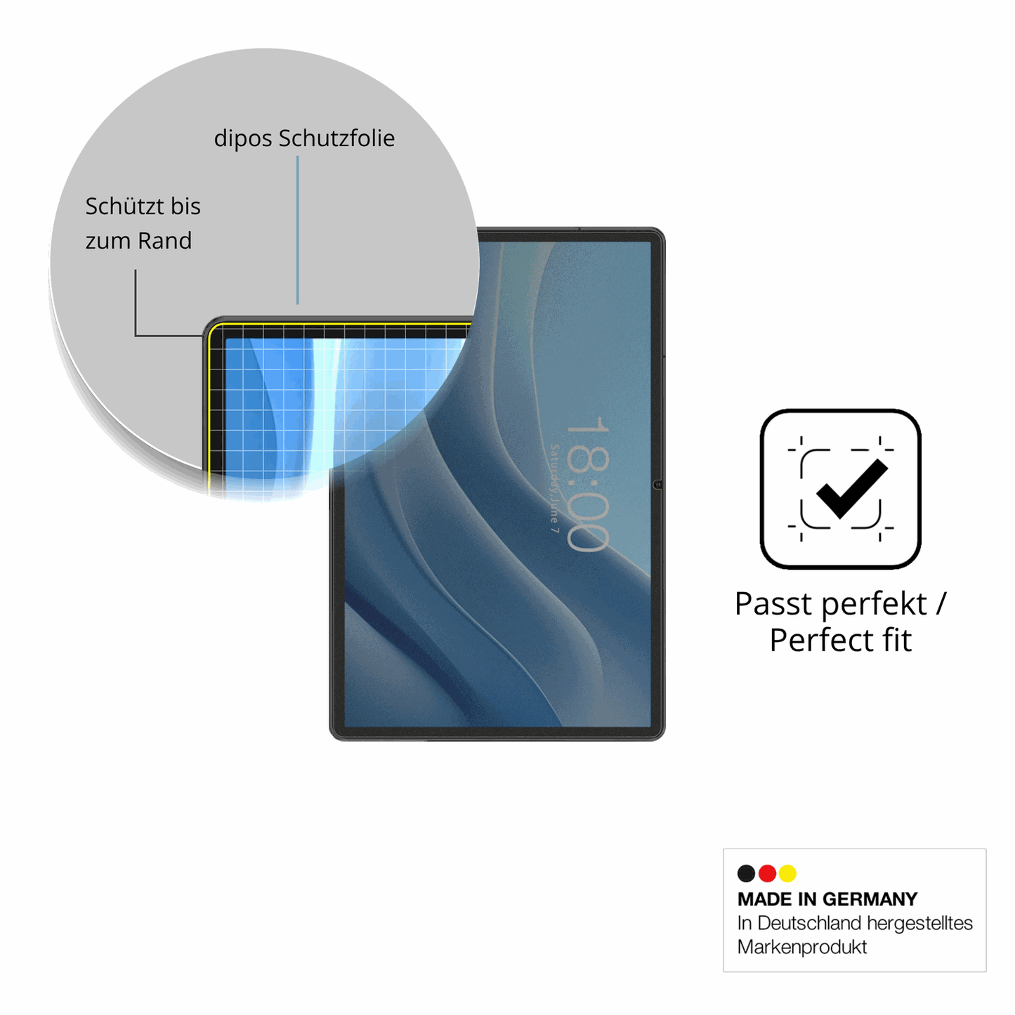 Schutz gegen Kratzer auf dem TABWEE T50 Glas durch Schlüssel oder Ähnliches