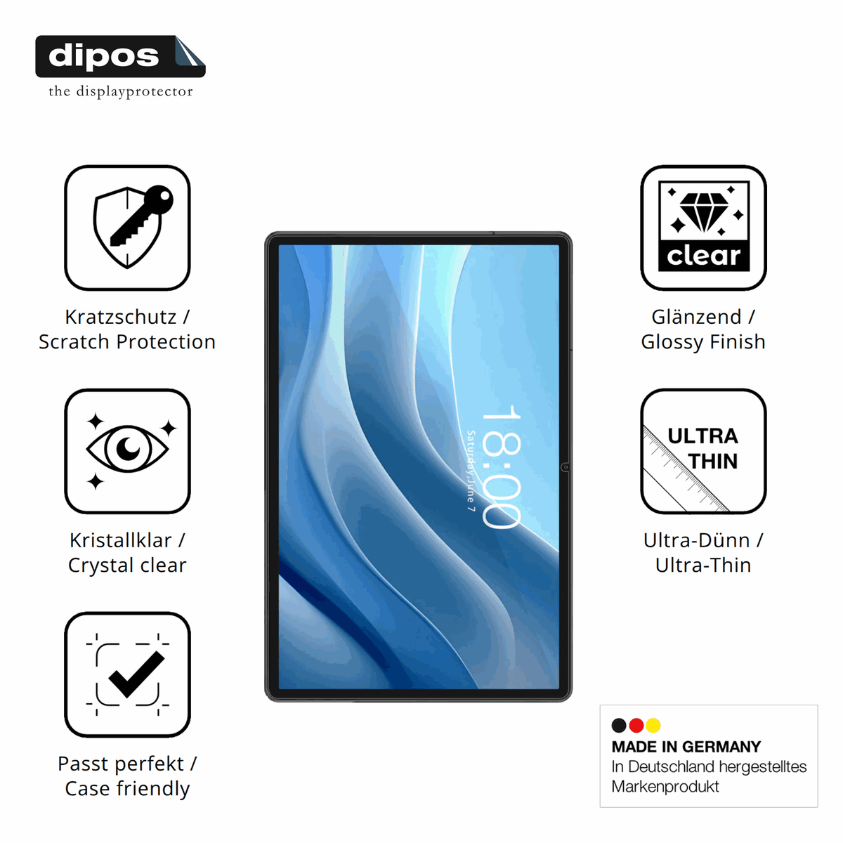 Displayschutz hergestellt in Deutschland, höchste Qualität made in Germany