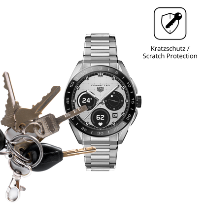 Schutz gegen Kratzer auf dem tagheuer connected calibre e5 Glas durch Schlüssel oder Ähnliches