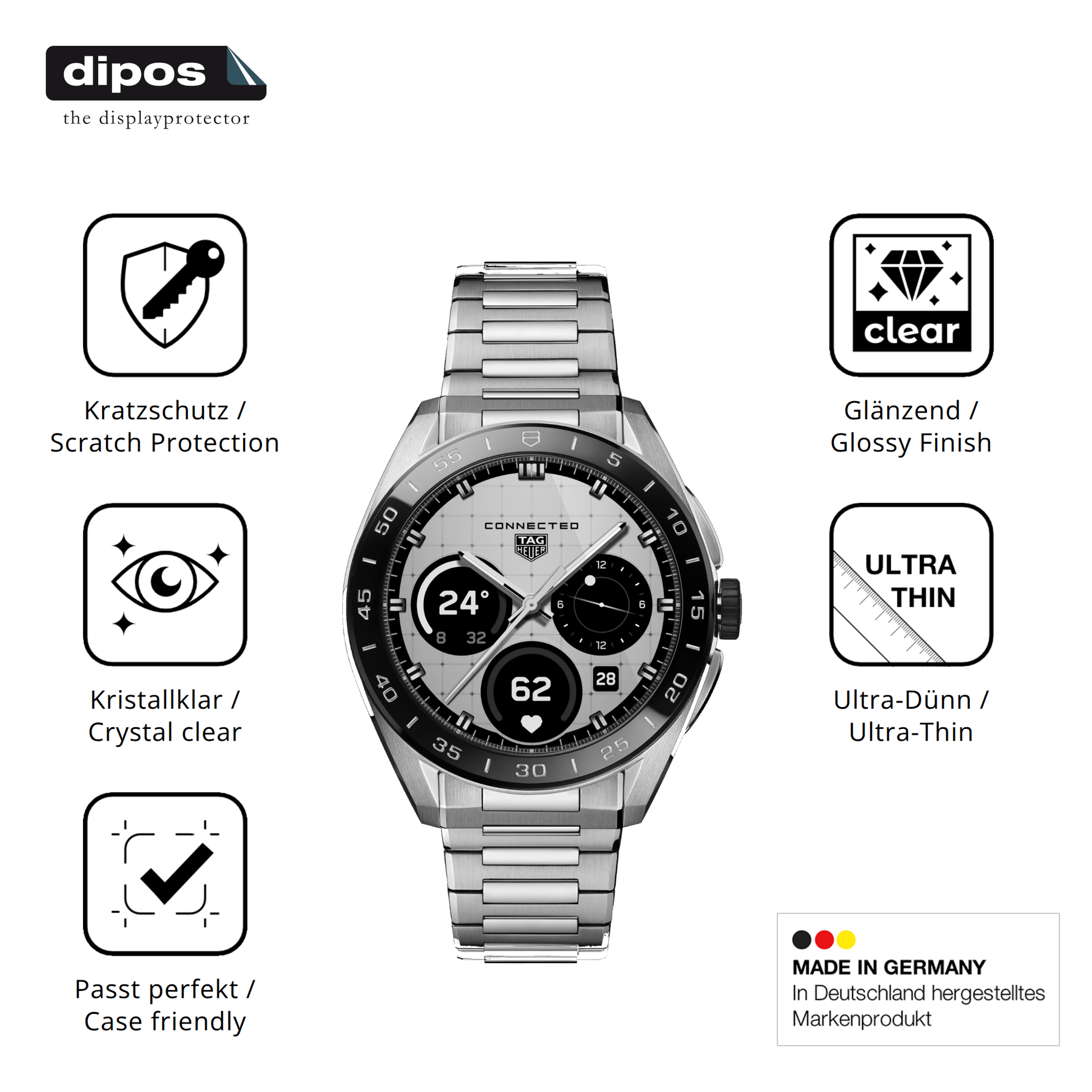 Displayschutz hergestellt in Deutschland, höchste Qualität made in Germany