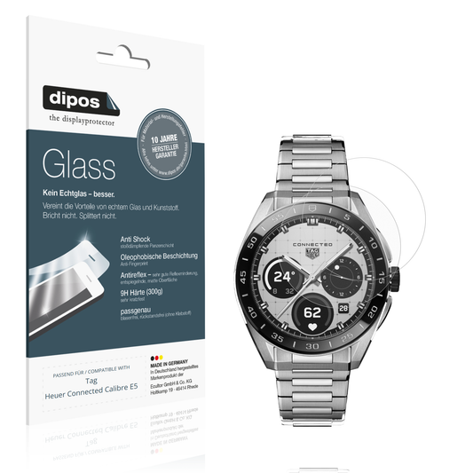Matte Displayschutzfolie von dipos passend für tagheuer connected calibre e5, 9H kratzfest und blasenfrei montiert