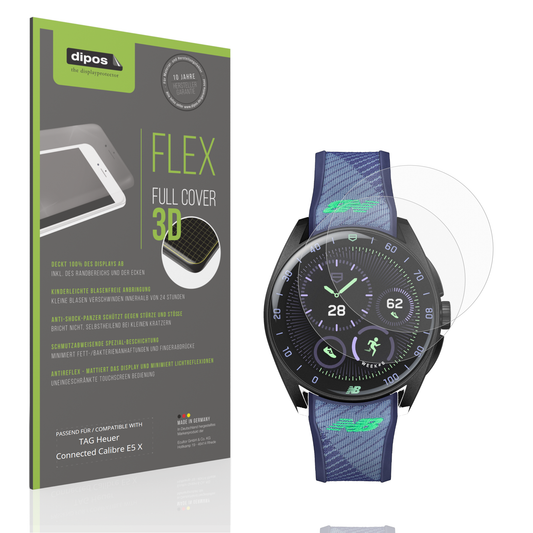 Matte Displayschutzfolie von dipos passend für TAG Heuer Connected Calibre E5 X, 100% Displayabdeckung und blasenfreie Montage