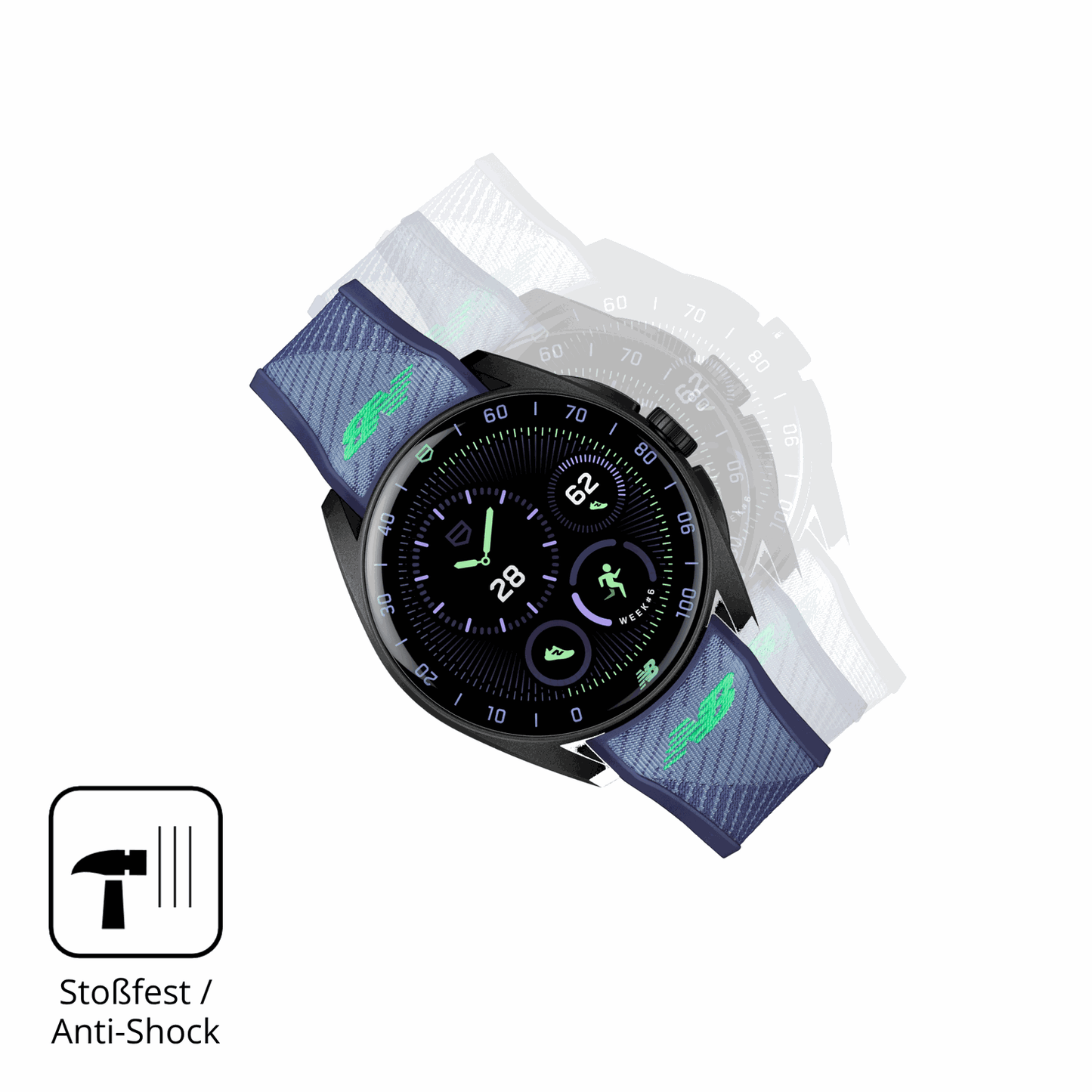 Schutz gegen Kratzer auf dem TAG Heuer Connected Calibre E5 X Glas durch Schlüssel oder Ähnliches