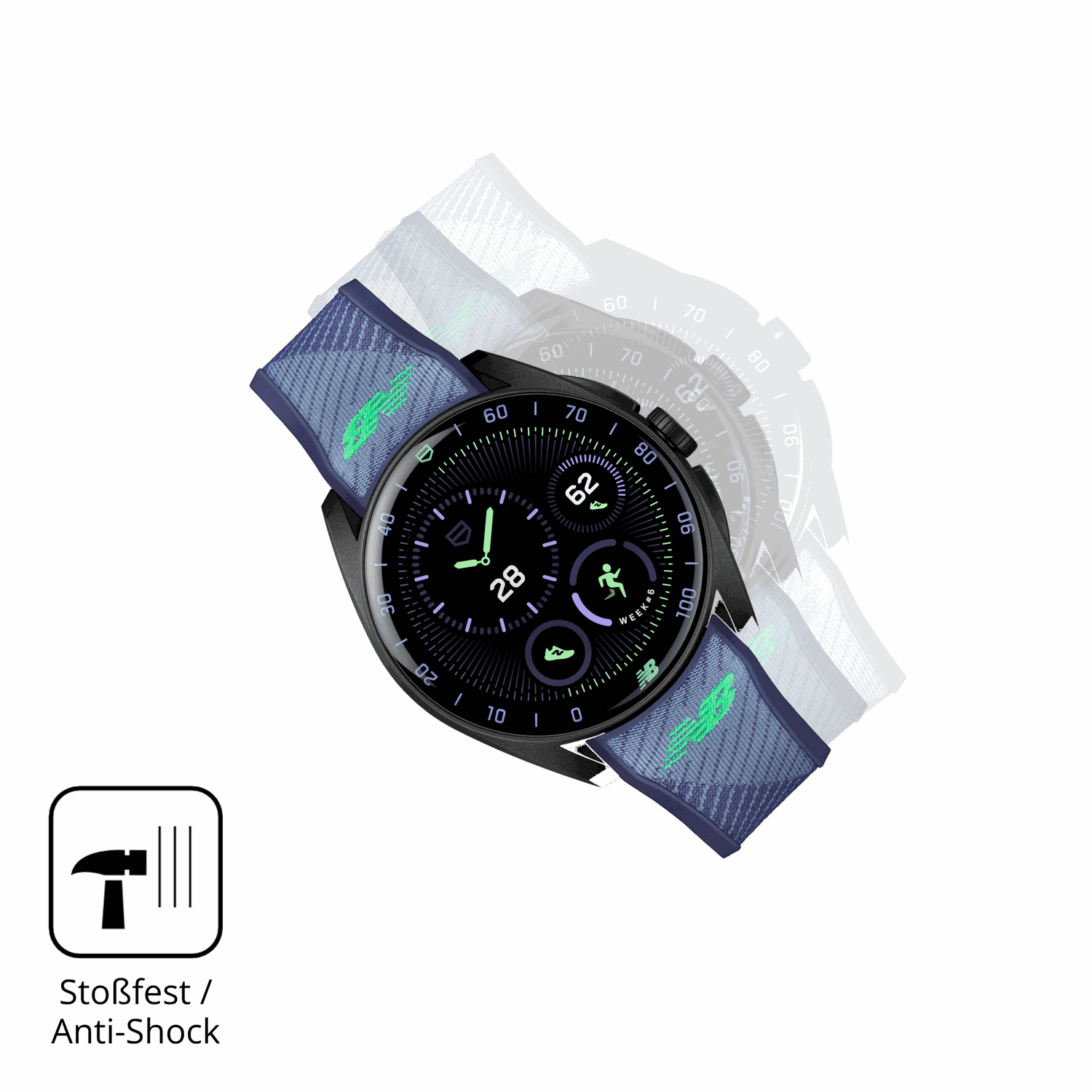 Schutz gegen Kratzer auf dem TAG Heuer Connected Calibre E5 X Glas durch Schlüssel oder Ähnliches