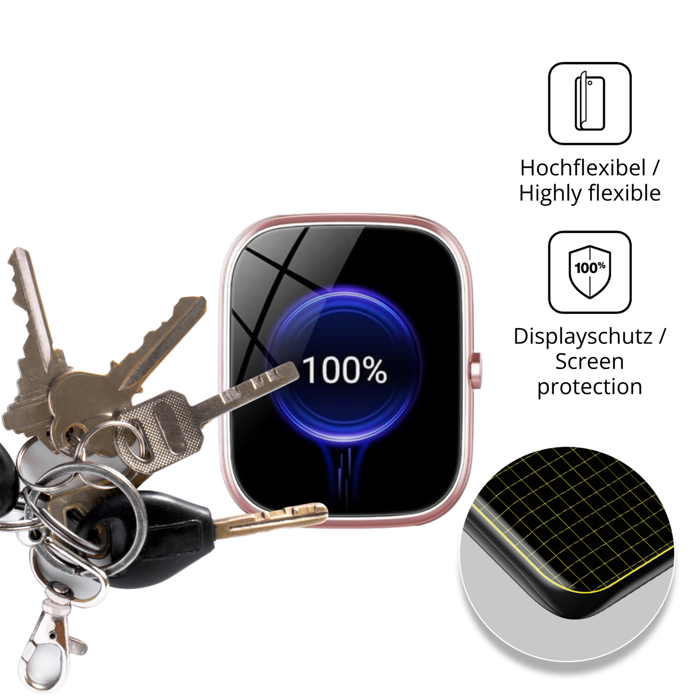 dipos Displayschutz für Taopodo P114 1.85 Zoll, transparente Oberfläche, geringe Dicke und perfekte Passform