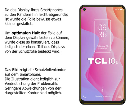 2x Schutzfolie matt für TCL 10L Display-Schutzfolie