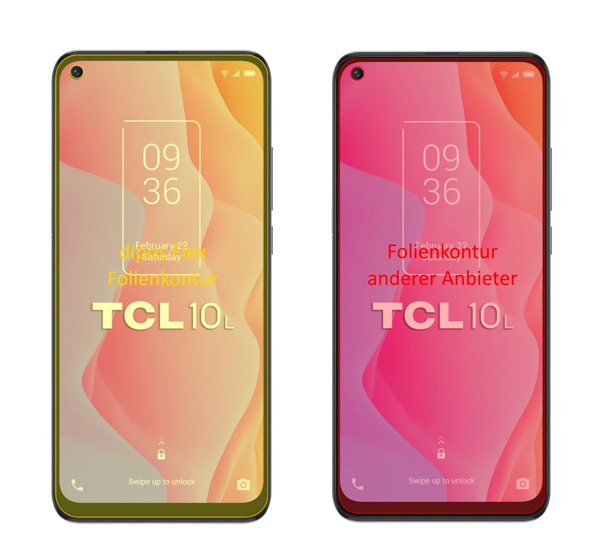 3x 3D Full Cover Schutzfolie für TCL 10 5G