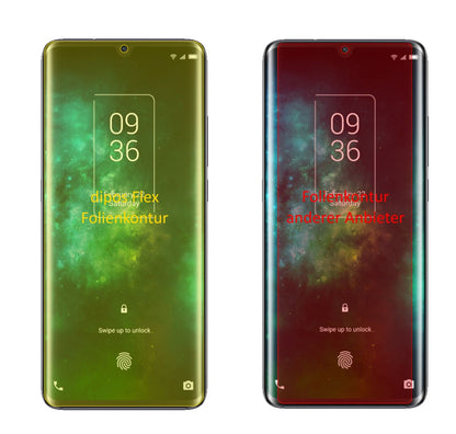 TCL10 Pro mit aufgebrachter dipos Displayschutzfolie, glasklare Darstellung ohne Einschränkungen