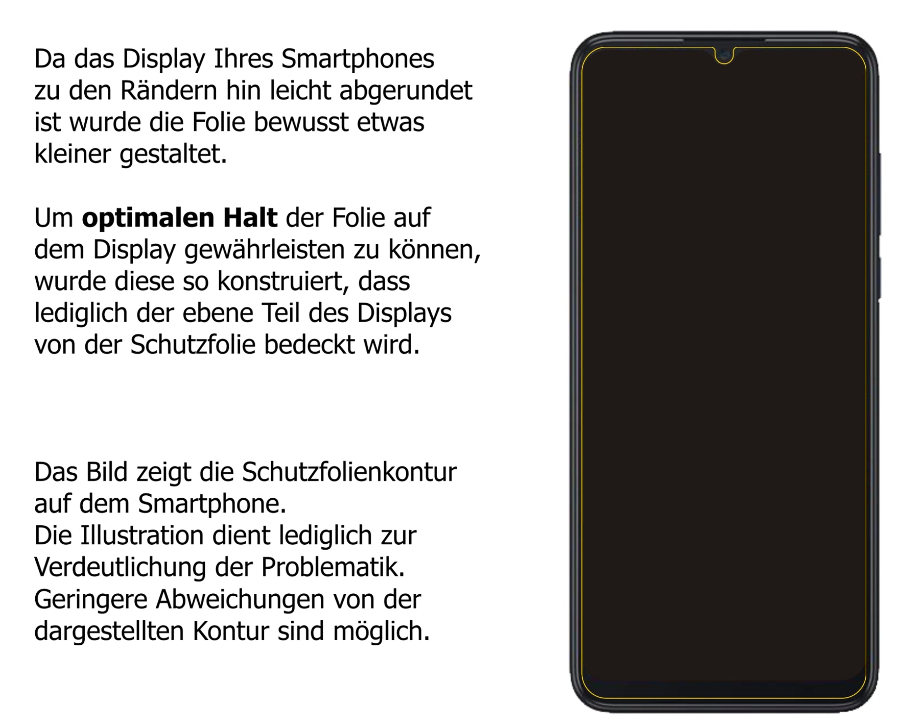 Schutzfolie mit optimaler Passform, zur Verwendung mit Hüllen geeignet