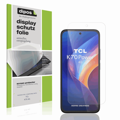 Matte Displayschutzfolie von dipos passend für TCL K70 4G, präziser Zuschnitt und blasenfrei montiert