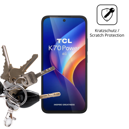 Schutz gegen Kratzer auf dem TCL K70 4G Glas durch Schlüssel oder Ähnliches