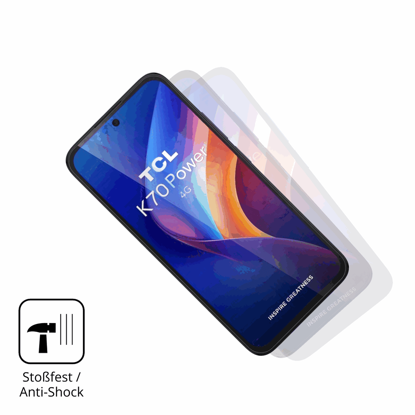 2x 9H Schutzfolie für TCL K70 Power 4G Panzerfolie