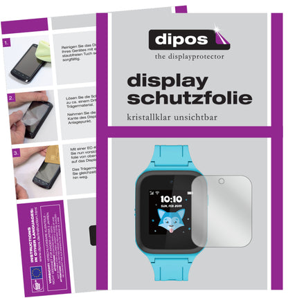 Klare Displayschutzfolie von dipos passend für TCL Movetime MT43K, präziser Zuschnitt und blasenfrei montiert