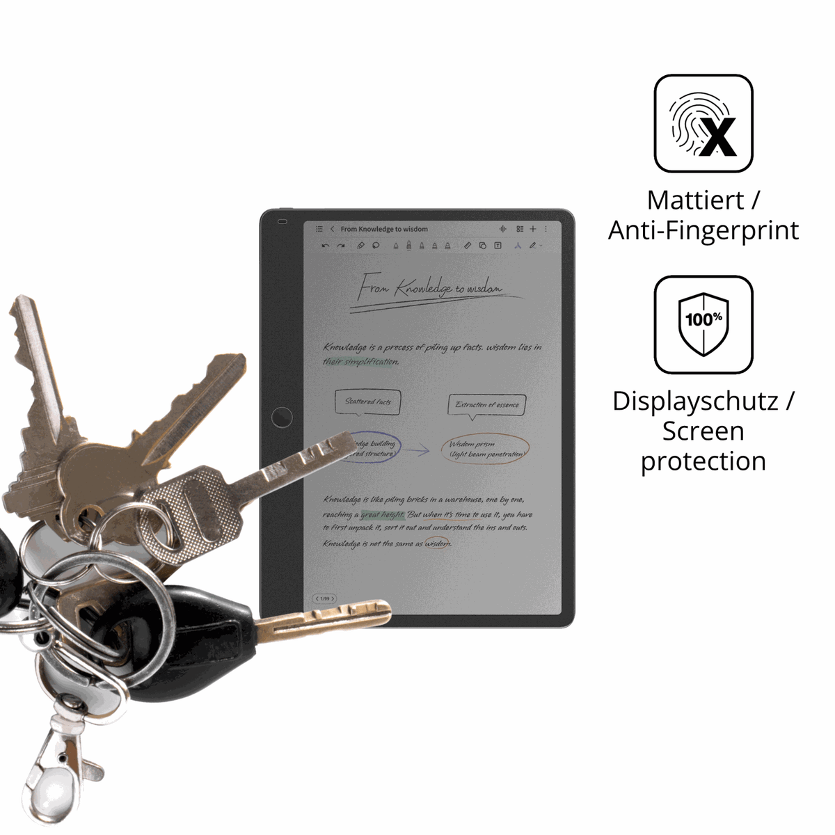Blickschutzfolie für TCL Note A1 NXTPaper matt Schutzfolie Privacy