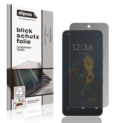 Blickschutzfolie von dipos passend für TCL NXTpaper 70 Pro, präziser Zuschnitt und blasenfrei montiert