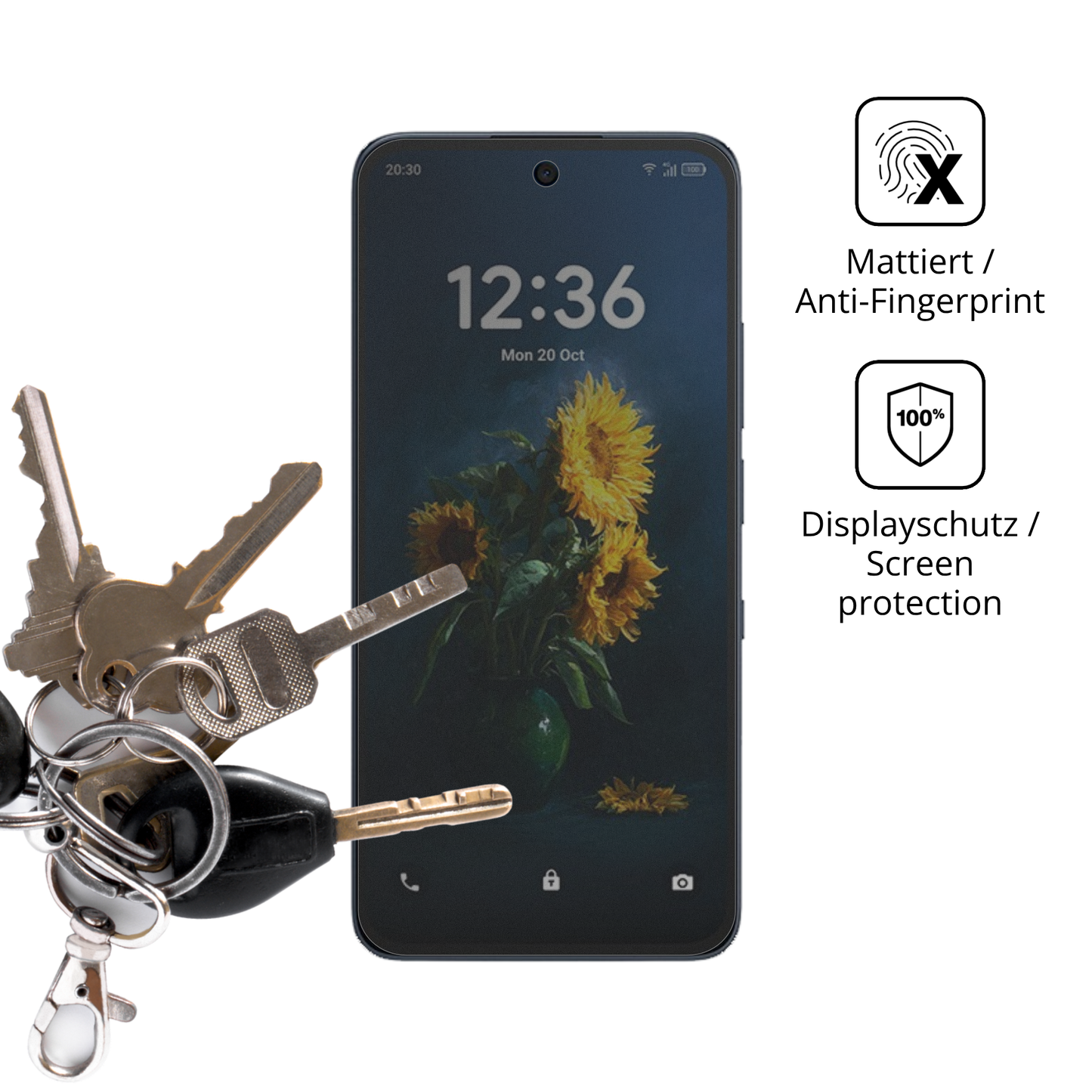 dipos Displayschutz für TCL NXTpaper 70 Pro, mattierte Oberfläche, Blickschutzfilter und perfekter Passform