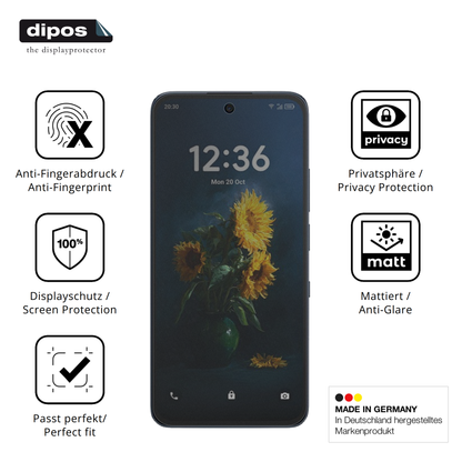 Privatsphäre-Schutz durch Sichtschutz-Folie passend zugeschnitten für TCL NXTpaper 70 Pro