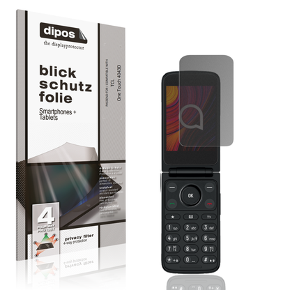 Blickschutzfolie von dipos passend für TCL One Touch 4043D, präziser Zuschnitt und blasenfrei montiert