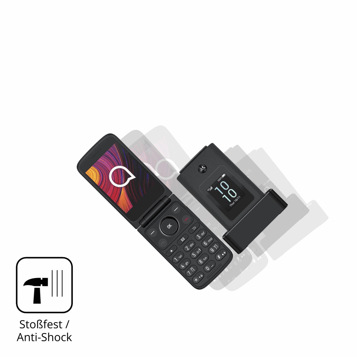 Schutz gegen Kratzer auf dem TCL One Touch 4043D mit Rückseite Glas durch Schlüssel, Stöße gegen die Tischkante oder Stürze