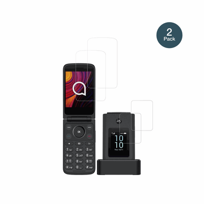 TCLOne Touch 4043D mit Rückseite mit aufgebrachter dipos Flex Schutzfolie, glasklare Darstellung ohne Einschränkungen