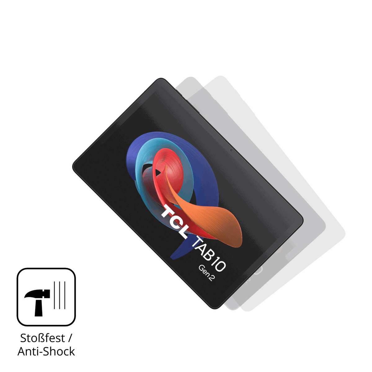 Schutz gegen Kratzer auf dem TCL Tab 10 Gen 4 Glas durch Schlüssel, Stöße gegen die Tischkante oder Stürze