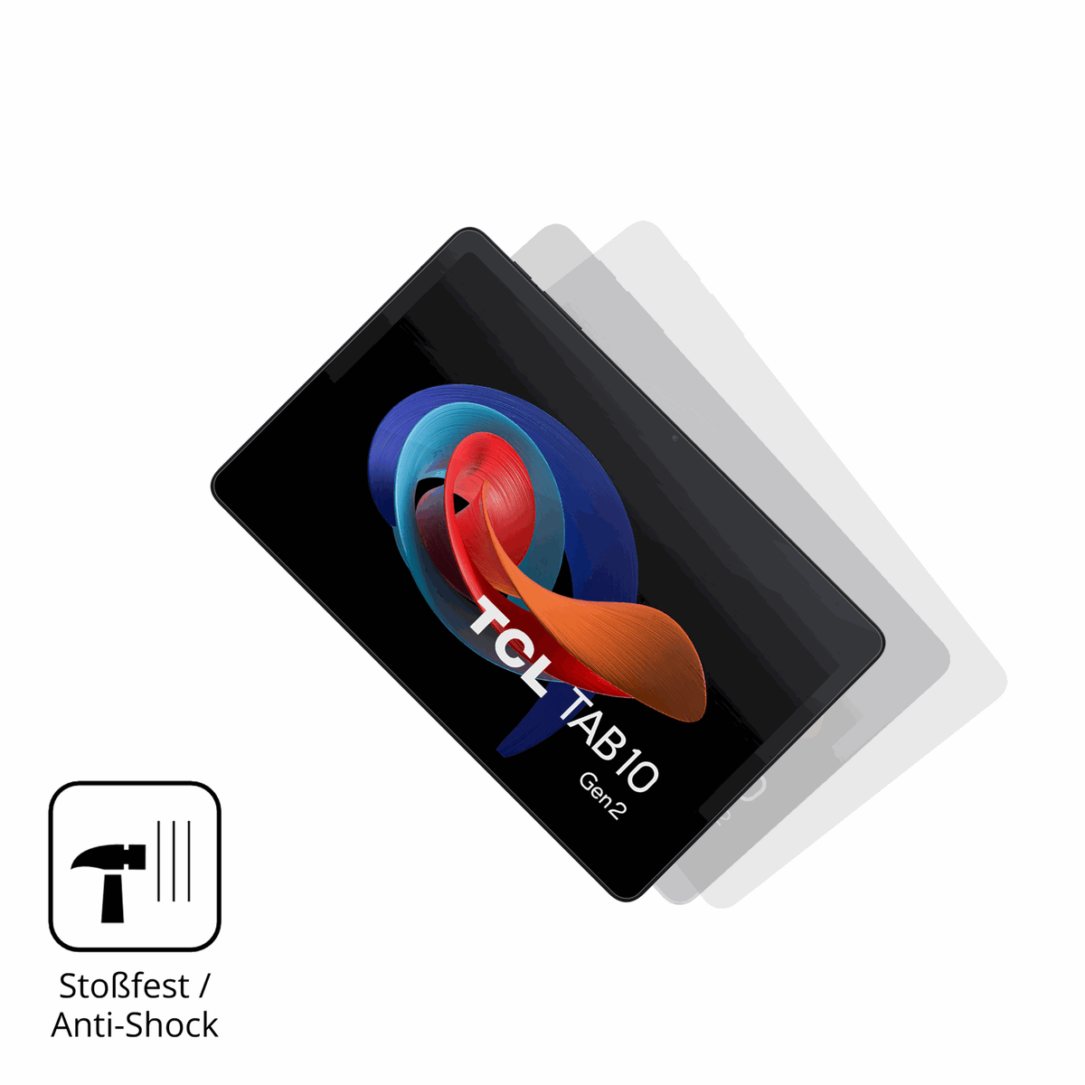 Schutz gegen Kratzer auf dem TCL Tab 10 Gen 4 Glas durch Schlüssel, Stöße gegen die Tischkante oder Stürze