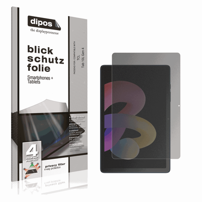 Blickschutzfolie von dipos passend für tcltab 10l gen 4, präziser Zuschnitt und blasenfrei montiert