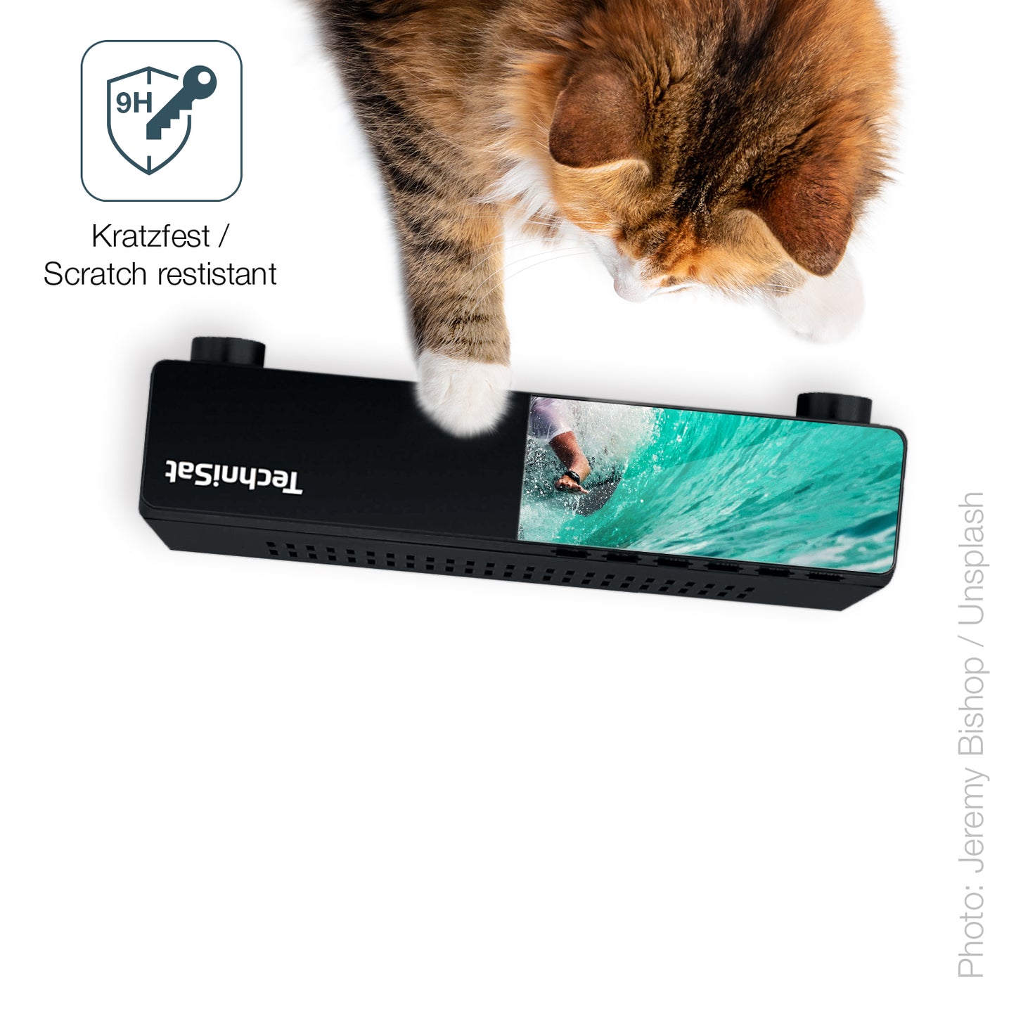 dipos Displayschutz für TechniSat HS-S 261, transparente Oberfläche, perfekte Passform auch für die Rundungen
