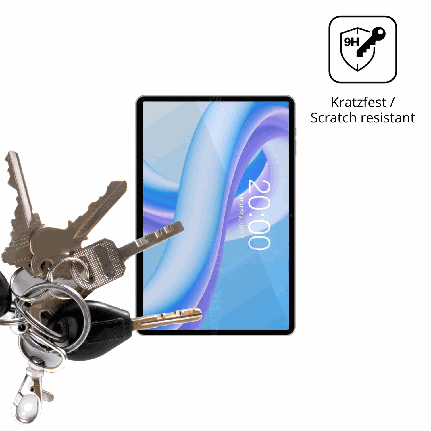 dipos Displayschutz f�r Teclast M50 Plus, transparente Oberfl�che, perfekte Passform auch f�r die Rundungen