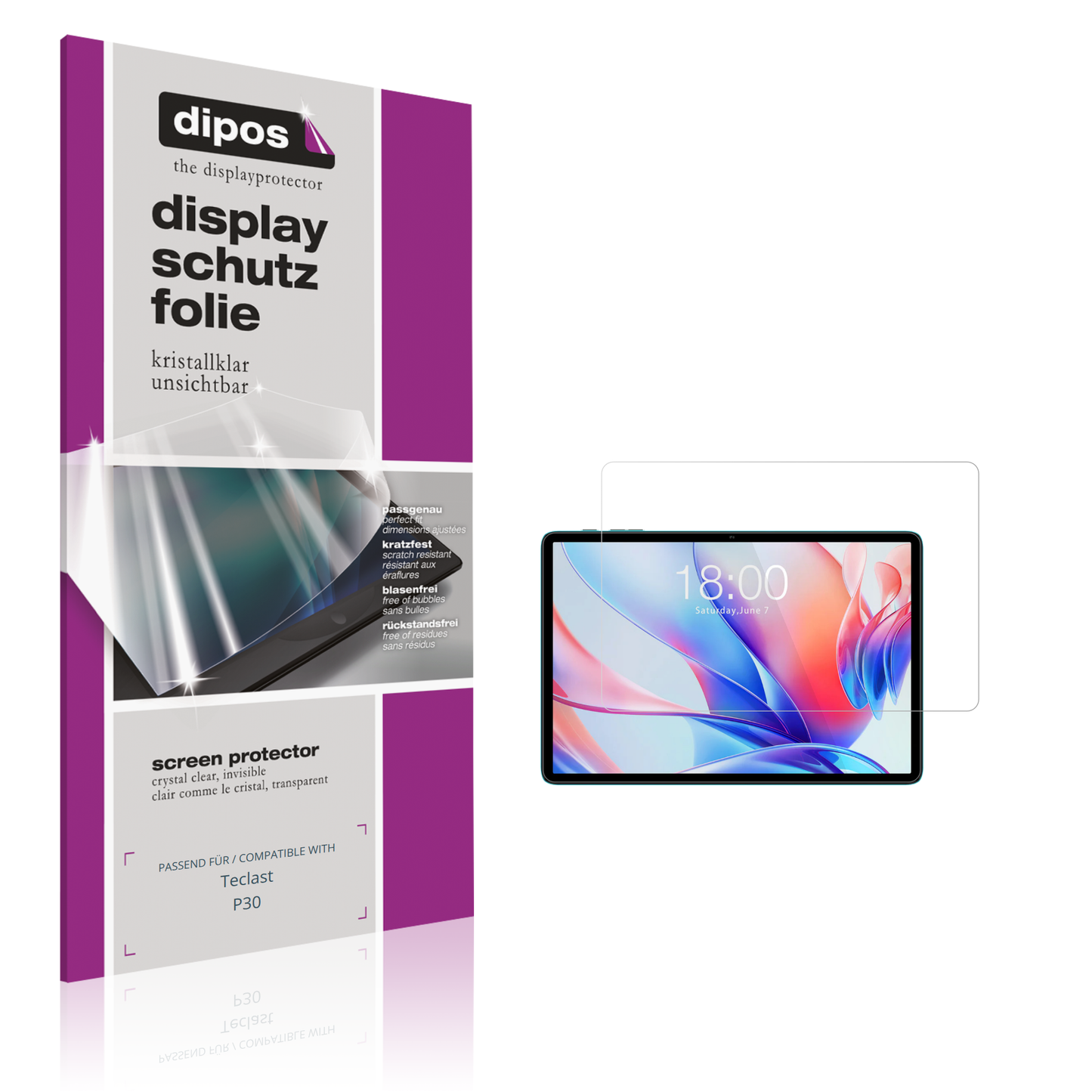 2x Schutzfolie klar für Teclast P30 Display-Schutzfolie