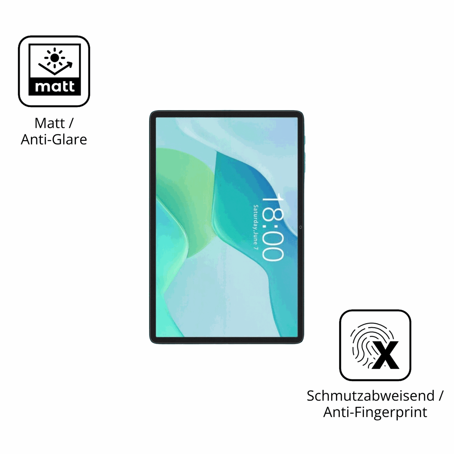 2x Schutzfolie matt für Teclast P33 Display-Schutzfolie