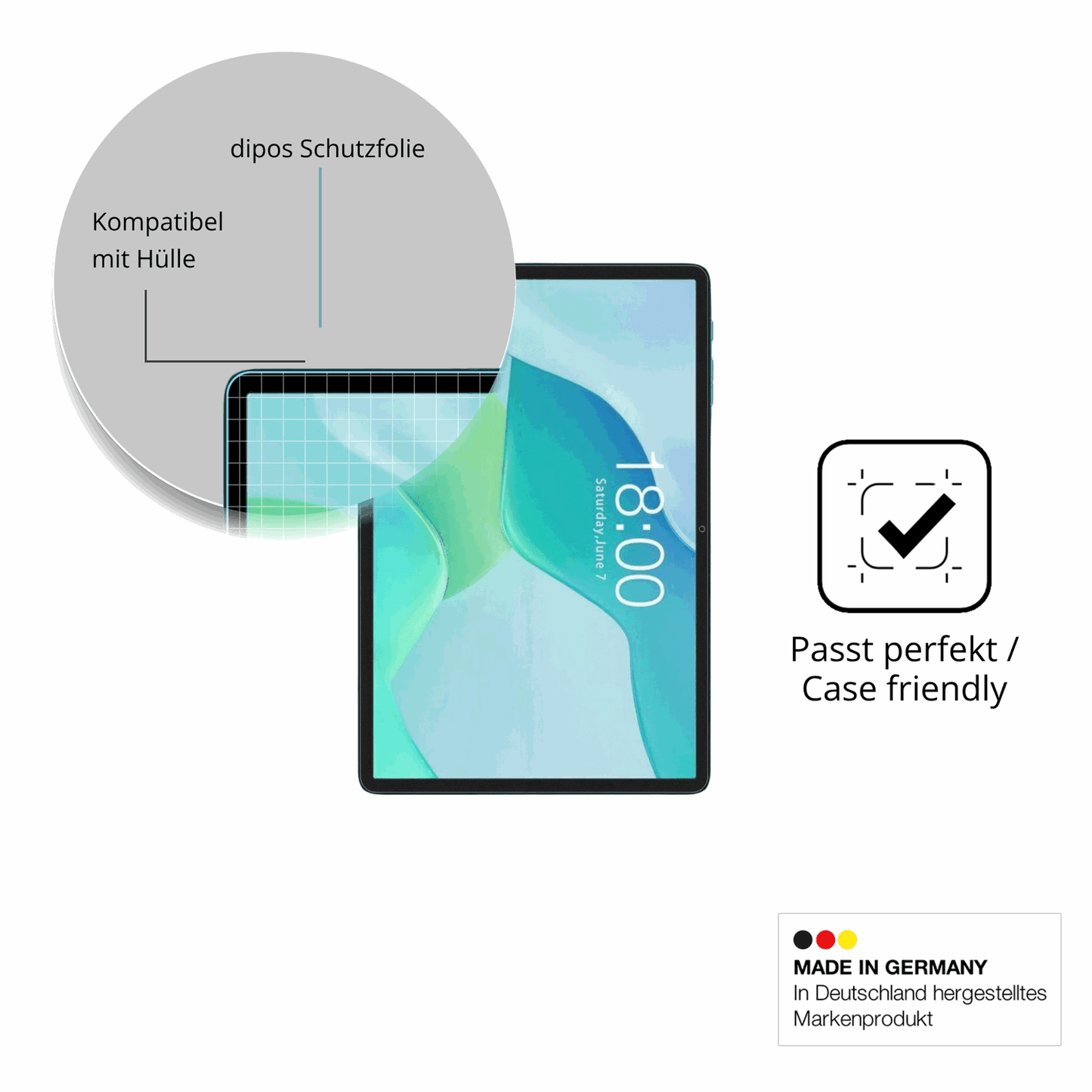 2x Schutzfolie matt für Teclast P33 Display-Schutzfolie