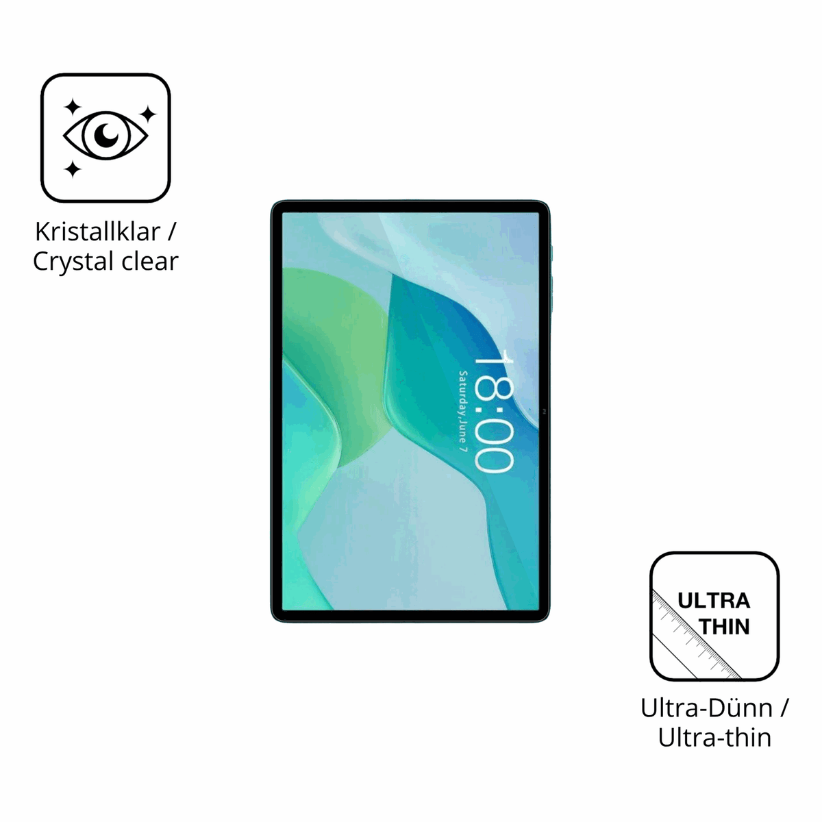 2x Schutzfolie klar für Teclast P33 Display-Schutzfolie