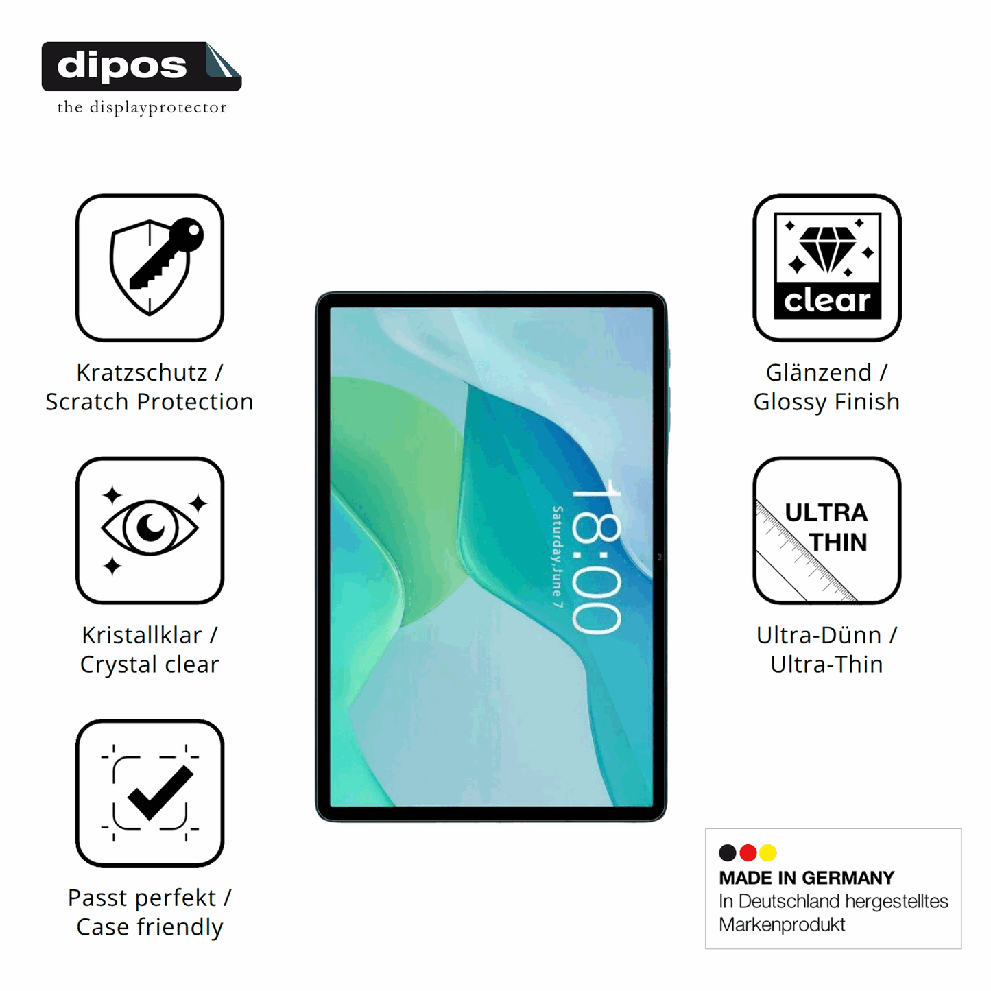 2x Schutzfolie klar für Teclast P33 Display-Schutzfolie