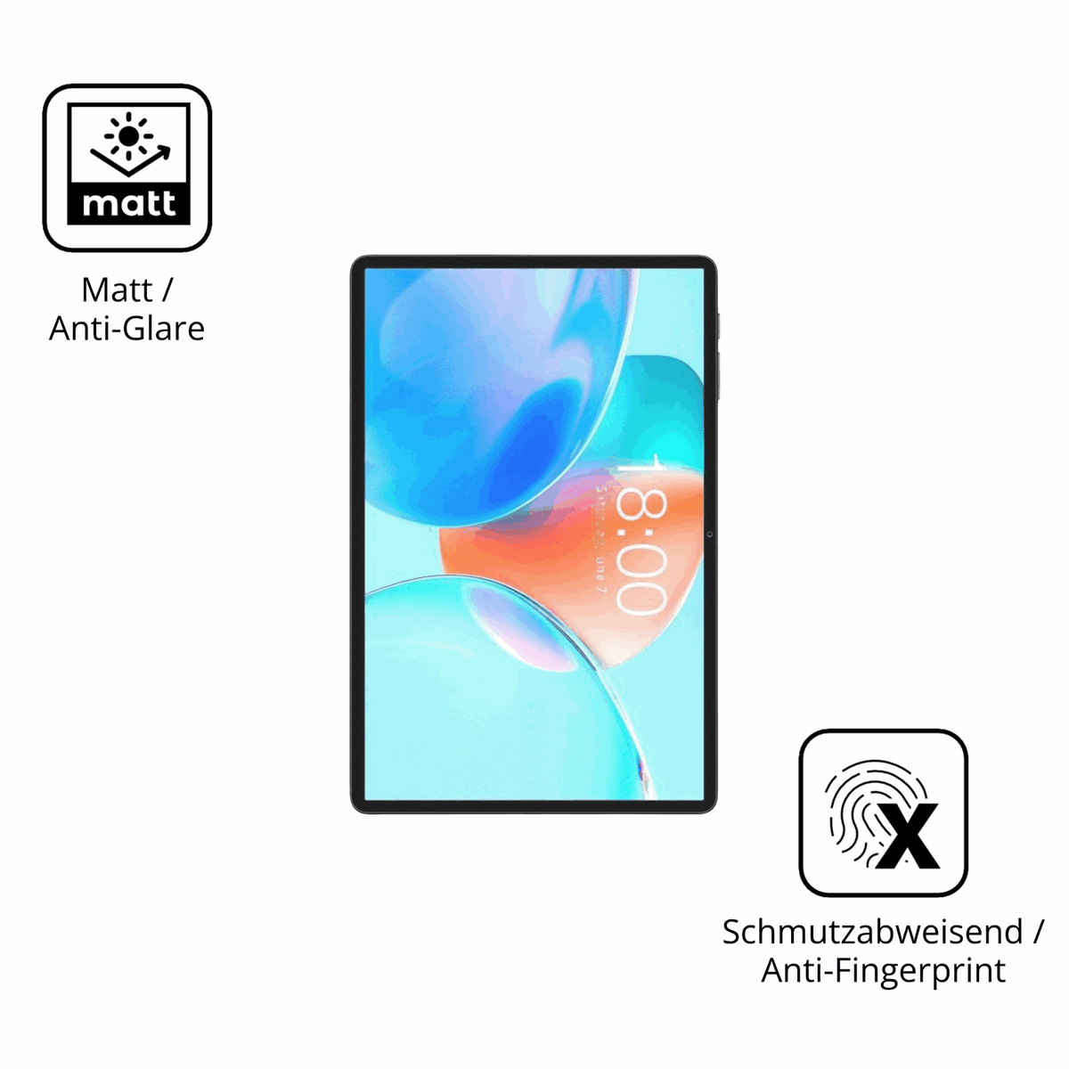 2x Schutzfolie matt für Teclast P50T Display-Schutzfolie
