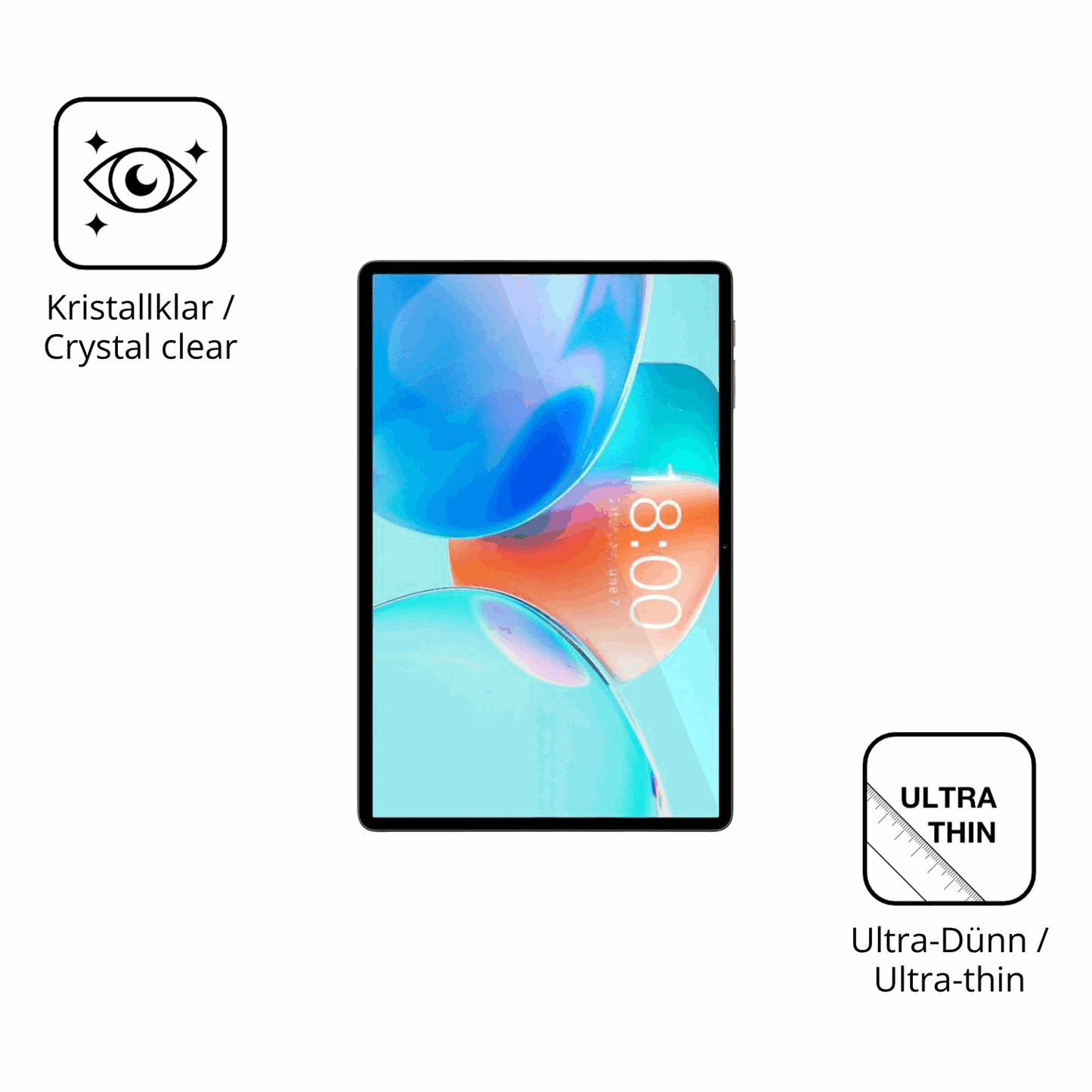 2x Schutzfolie klar für Teclast P50T Display-Schutzfolie