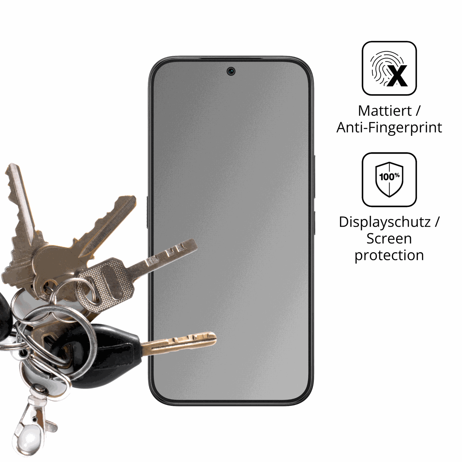 dipos Displayschutz für Tecno Camon 50, mattierte Oberfläche, Blickschutzfilter und perfekter Passform